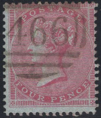 137333 1855 4D CARMINE WMK SMALL GARTER (SG62) FINE USED.
