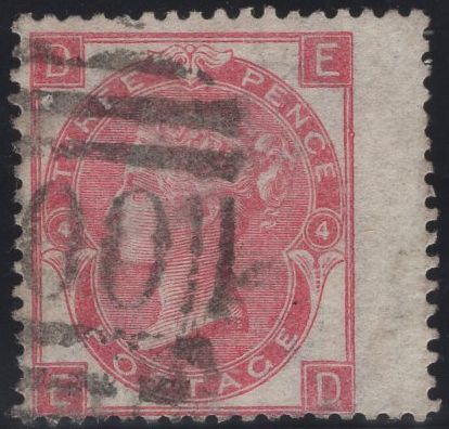 137340 1865 3D ROSE PL.4 WMK EMBLEMS (SG92) GOOD USED.