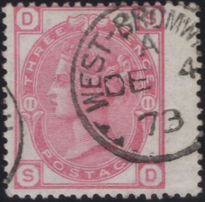 137341 1873 3D ROSE PL.11 (SG143) VERY FINE USED.