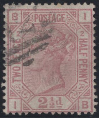 137347 1875 2½D ROSY MAUVE PL.2 ON WHITE PAPER (SG139) FINE USED.