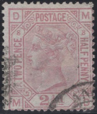 137349 1877 2½D ROSY MAUVE PL.8 (SG141) GOOD USED.