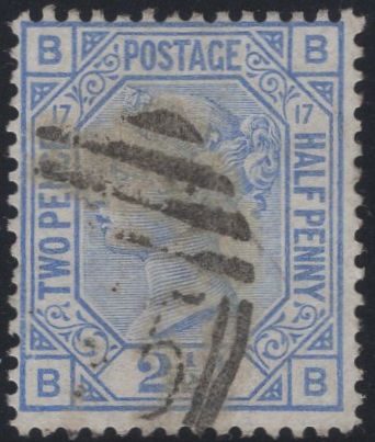 137352 1880 2½D BLUE PL.17 (SG142) GOOD TO FINE USED.