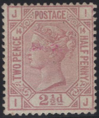 137354 1879 2½D ROSY MAUVE PL.14 (SG141) GOOD UNUSED.