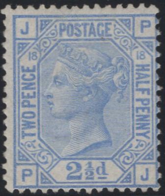 137357 1880 2½D BLUE PL.18 (SG142) UNUSED.