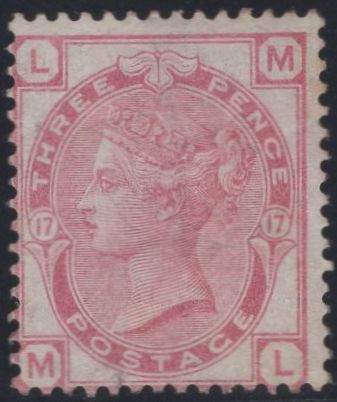 137361 1875 3D PALE ROSE PL.17 (SG144) GOOD UNUSED.