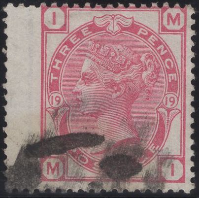 137364 1876 3D ROSE PL.19 (SG143) GOOD TO FINE USED.