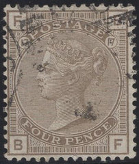 137369 1880 4D GREY-BROWN PL.17 WMK LARGE GARTER (SG154) FINE USED.