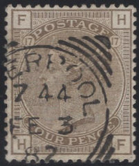 137385 1880 4D GREY-BROWN PL.17 WMK CROWN (SG160) FINE USED.