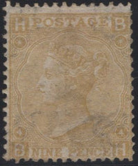 137388 1865 9D STRAW PL.4 WMK EMBLEMS (SG98) UNUSED.