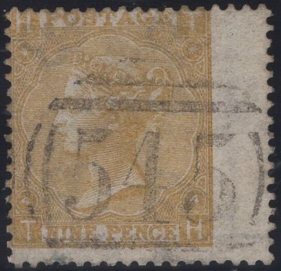 137389 1865 9D STRAW PL.4 WMK EMBLEMS (SG98) GOOD USED.