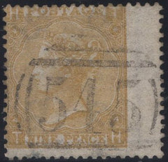 137389 1865 9D STRAW PL.4 WMK EMBLEMS (SG98) GOOD USED.
