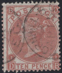 137391 1867 10D PALE RED-BROWN (SG113) FINE USED.