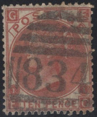 137394 1867 10D RED-BROWN (SG112) GOOD USED.