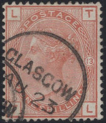 137406 1881 1S ORANGE-BROWN PL.13 WMK CROWN (SG163) VERY FINE USED.