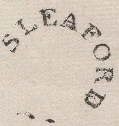 137445 1829 MAIL SLEAFORD TO LONDON WITH 'SLEAFORD' CIRCULAR HAND STAMP WITH MILEAGE ERASED (LI858).