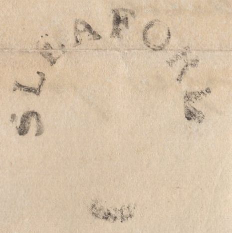 137449 1835 MAIL SLEAFORD TO DEREHAM, NORFOLK WITH TWO STRIKES 'SLEAFORD' CIRCULAR HAND STAMP WITH MILEAGE ERASED (LI858).