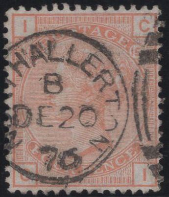 137474 1876 4D VERMILION PL.15 (SG152) VERY FINE USED.