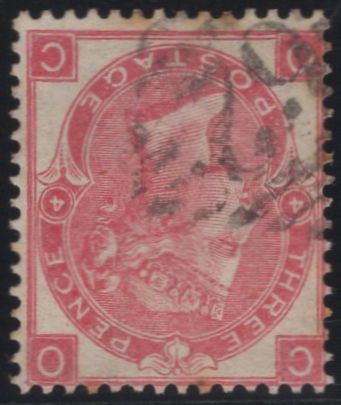 137506 1865 3D ROSE PL.4 WMK EMBLEMS INVERTED (SG92Wi) FINE TO VERY FINE USED.