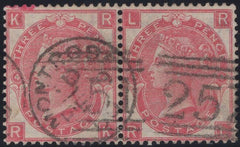 137508 1865 3D ROSE PL.4 WMK EMBLEMS (SG92) FINE USED HORIZONTAL PAIR.