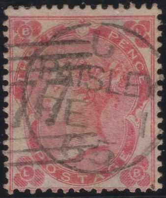 137509 1862 3D PALE CARMINE-RED (SG77) FINE USED.