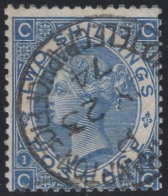 137524 1867 2S DEEP BLUE (SG119) FINE TO VERY FINE USED.