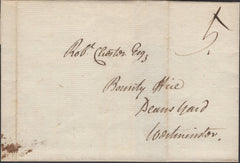 137531 1790 MAIL LOUTH TO LONDON WITH 'LOUTH' HAND STAMP (LI687).