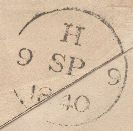 137543 1840 1D MULREADY LONDON TO HARWICH WITH 'STITCH WATERMARK' (ME2h), RED MALTESE CROSS AND 'T.P/Woolwich' RECEIVERS HAND STAMP (L505/WOOL12).