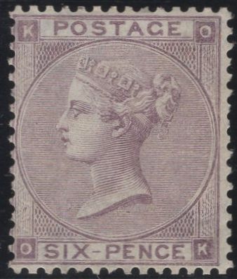 137560 1862 6D LILAC PLATE 3 (SG84) SUPERB UNUSED.