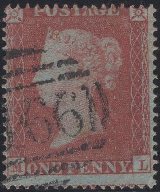 137595 1854 DIE 1 1D PL.173 (SG17)(ML IN STATE TWO).