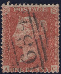 137603 1856 DIE 2 1D PL.27 (SG29)(AC) MISSING IMPRIMATUR LETTERING.