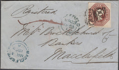 137616 1855 REGISTERED MAIL LTO MACCLESFIELD WITH VERY FINE 10D EMBOSSED (SG57).
