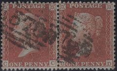 137657 1855 DIE 2 1D PL.6 (SG24) HORIZONTAL PAIR (CC CD).