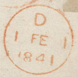 137662 1841 LETTER BRISTOL TO LONDON 1D GREY-BLACK PL.6 (SG3)(EF).