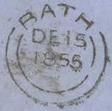 137673 1855 PART WRAPPER LONDON TO BATH WITH DIE 2 1D PL.8 (SPEC C6)(OH).