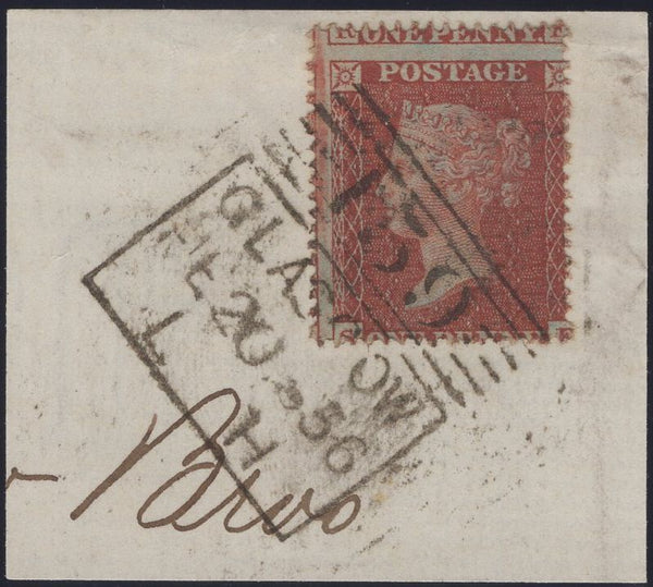 137675 1856 PIECE DIE 2 1D PL.11 (SPEC C6) WITH 'MADELEINE SMITH' CANCELLATION.