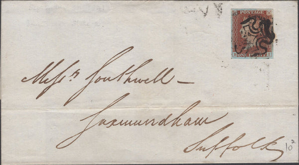 137687 1841 1D RED PL.10 (SG7) LETTERED BI IN STATE TWO (SPEC AS71).