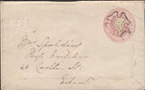 137690 1843 1D PINK ENVELOPE LARGS, AYRSHIRE TO EDINBURGH WITH LARGS MALTESE CROSS.