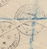 137696 1945 REGISTERED AIR MAIL LONDON TO PRAGUE WITH KGVI 9D (SG473).