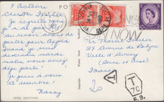 137709 1960 UNDERPAID MAIL OXFORD TO FRANCE WITH FRENCH POSTAGE DUES.