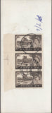 137710 1967 'RECORDED PARCEL TRANSIT' CARD LONDON BRIDGE TO AYLESFORD WITH STRIP OF THREE 2/6 CASTLE ISSUE.