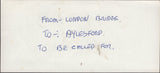 137710 1967 'RECORDED PARCEL TRANSIT' CARD LONDON BRIDGE TO AYLESFORD WITH STRIP OF THREE 2/6 CASTLE ISSUE.