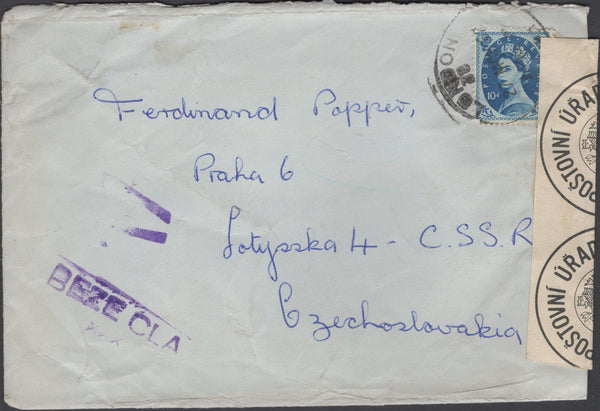 137714 1962 MAIL LONDON TO CZECHOSLOVAKIA WITH 10D WILDING.