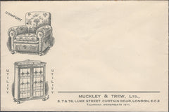 137724 CIRCA 1930 UNUSED ILLUSTRATED ADVERTISING ENVELOPE 'MUCKLEY AND TREW' WITH FINE IMAGES OF FURNITURE.