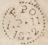 137729 1822 MAIL MAINZ, GERMANY TO LONDON WITH '1 Oz at 6s/8d per Oz' UNFRAMED HAND STAMP (L1035b).