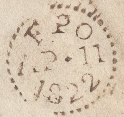 137729 1822 MAIL MAINZ, GERMANY TO LONDON WITH '1 Oz at 6s/8d per Oz' UNFRAMED HAND STAMP (L1035b).