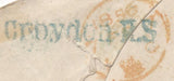 137732 1856 MAIL LONDON TO BATH WITH DIE 2 1D PL.12 (SPEC C6), 'Croydon-H.S' RECEIVERS HAND STAMP.