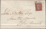 137734 1855 MAIL DARNICK, ROXBURGHSHIRE TO EDINBURGH WITH 'DARNICK' SCOTS LOCAL BACK STAMP TYPE C1.