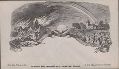 137745 VALENTINE 'THE PAST/THE FUTURE' PRINTED ENVELOPE IN GREY DEPICTING WAR AND PEACE.