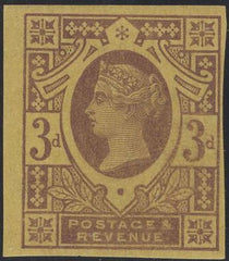 137747 1887 3D JUBILEE IMPERFORATE IMPRIMATUR (SG202).
