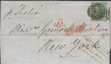 137749 1865 MAIL LONDON TO NEW YORK 1S GREEN (SG90).